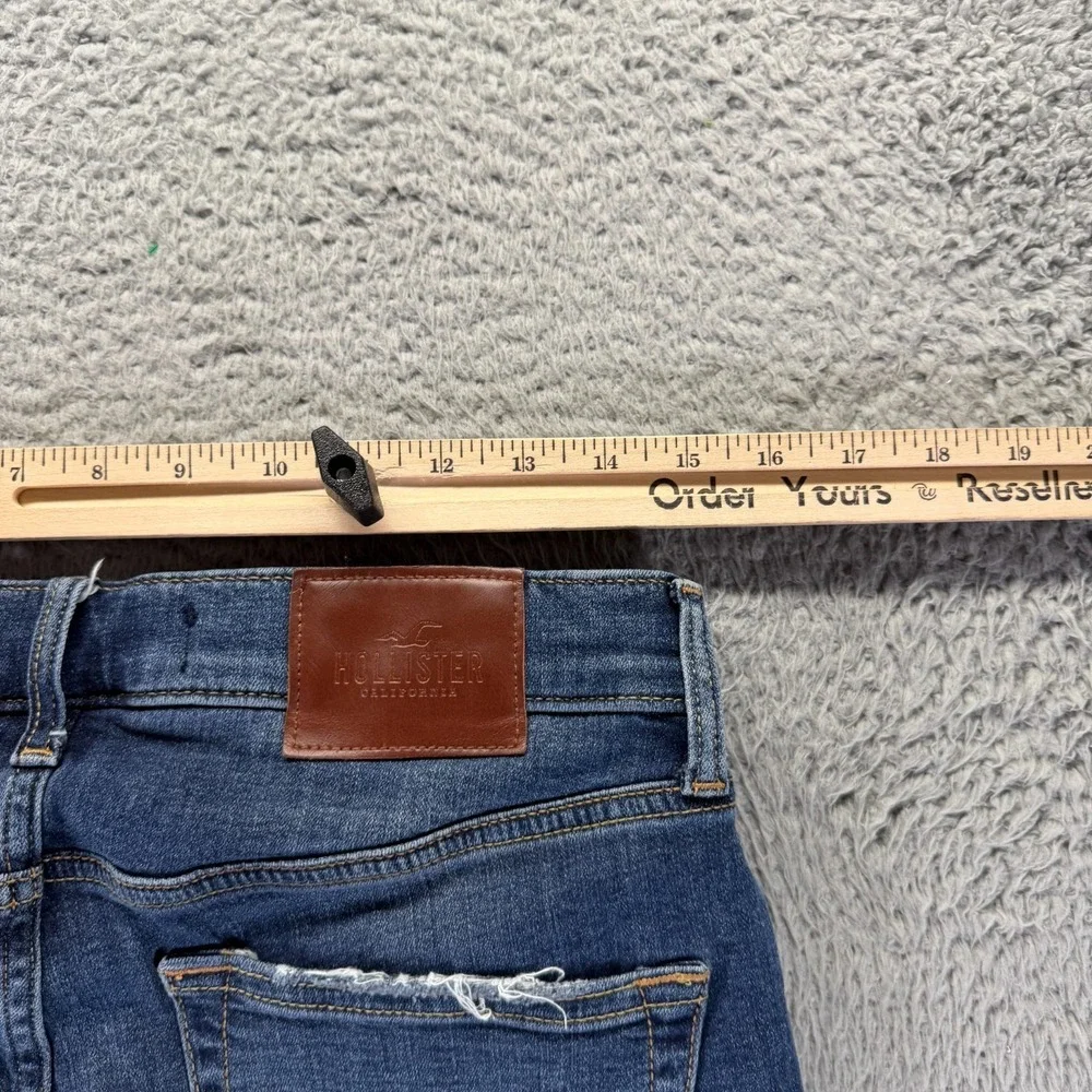 Hollister Jeans Men 31x32 Blue Cotton Denim‎ Skinny Workwear Distressed Stretch